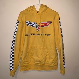 CHEMISTRY corvette yellow race stripe sweatshirt
